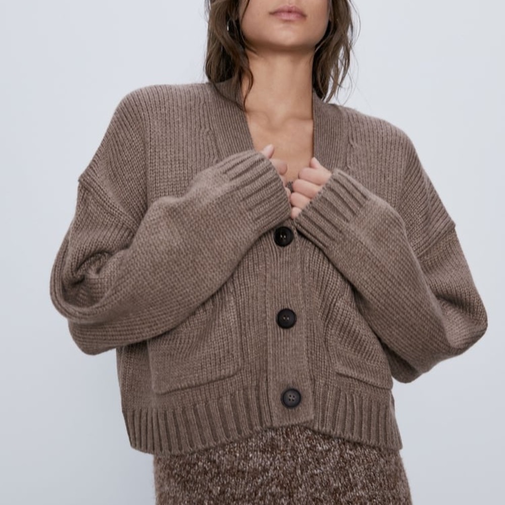 Zara knit sweater set, Taupe
